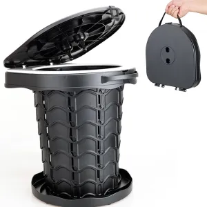 Portable Toilet, Boreeman Camp Toilet, Foldable and Height Adjustable, Load Capacity 400lbs, with Carrying Handle, Luggable Loo Portable Toilet, Perfect as Camping Toilet, Travel Toilet, Car Toilet