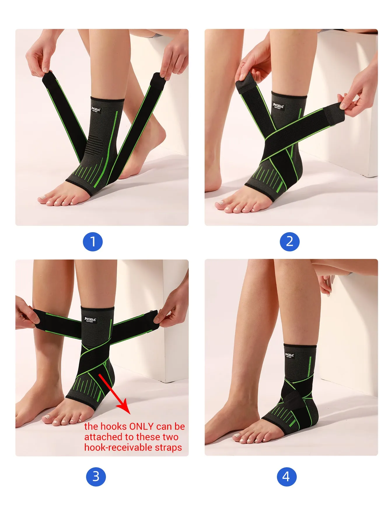 Premium Adjustable Compression Ankle Support Brace for Men & Women - Strong Sports Protection for Injury Recovery and Enhanced Stability