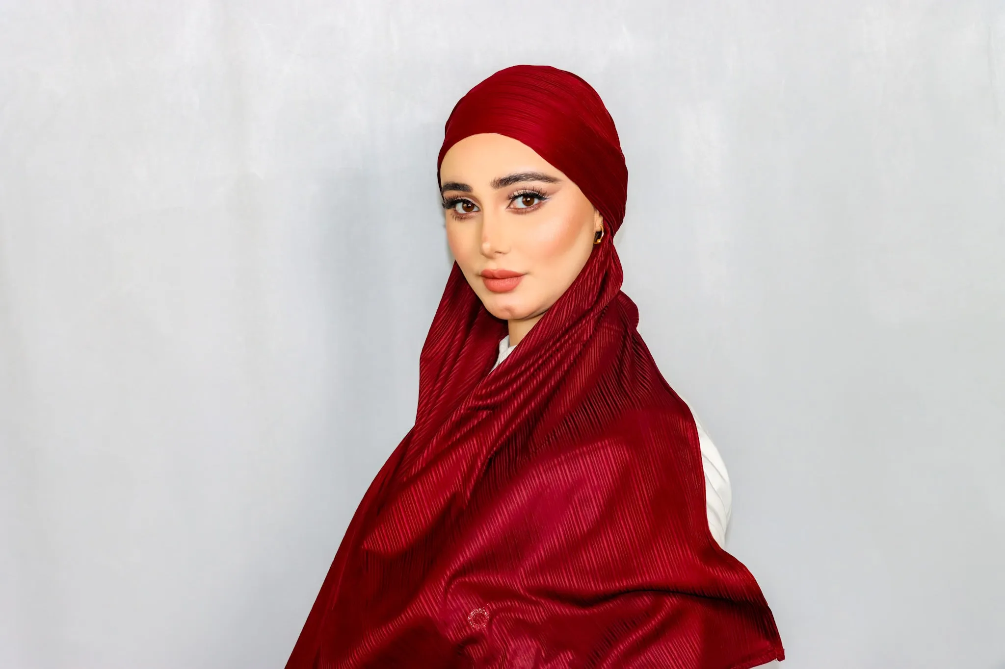 Premium Ribbed Jersey Cherry Hijab