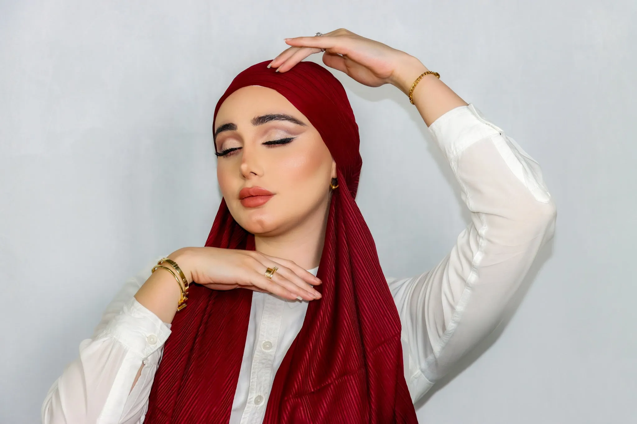 Premium Ribbed Jersey Cherry Hijab
