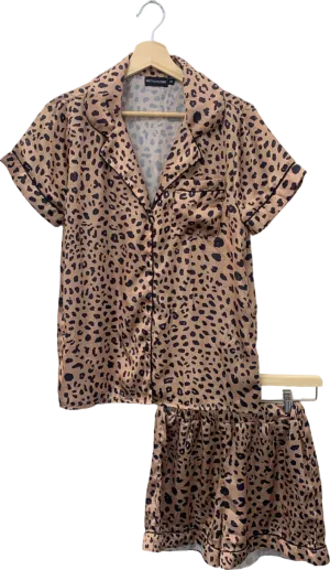 PrettyLittleThing Pink Leopard Print Pyjama Set XS