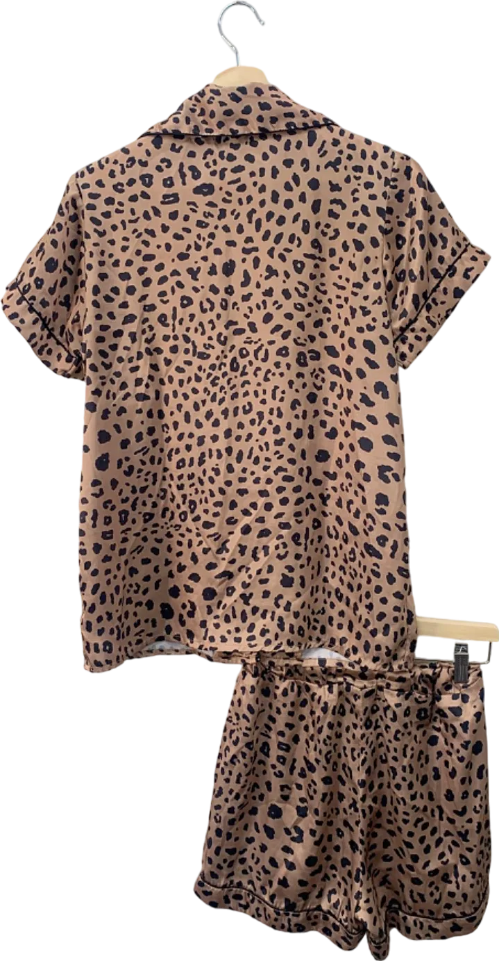 PrettyLittleThing Pink Leopard Print Pyjama Set XS