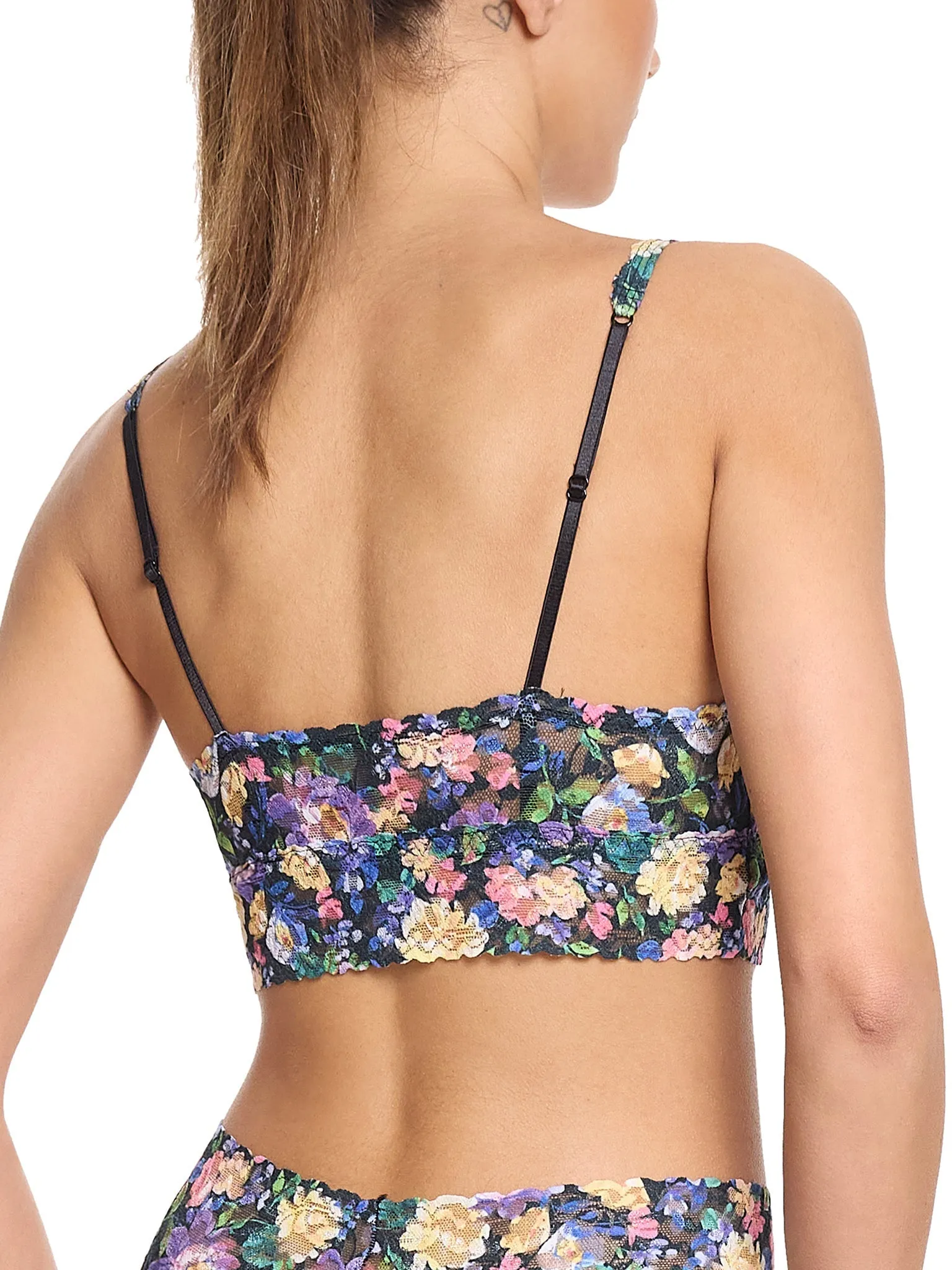 Printed V-Neck Retro Lace Bralette Dream Garden Sale