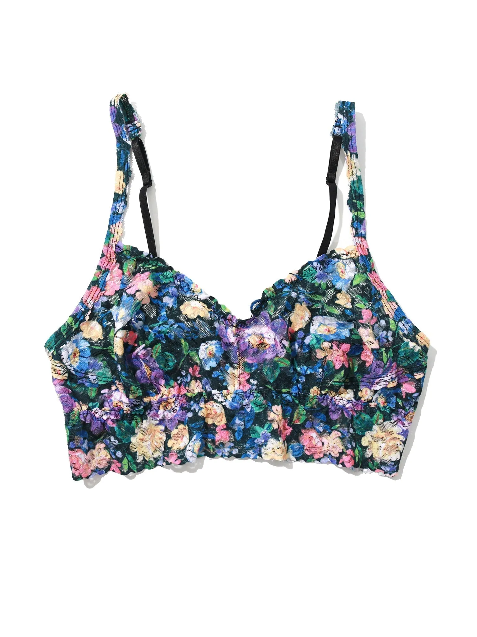 Printed V-Neck Retro Lace Bralette Dream Garden Sale