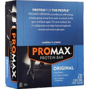Promax Original Protein Bar Cookies and Cream 12 bars