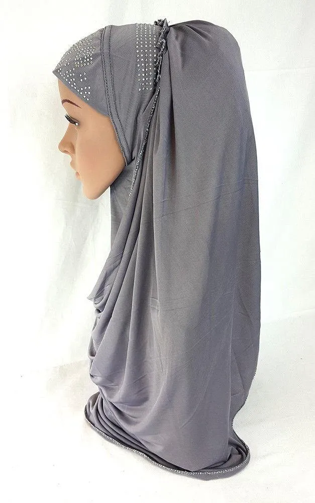 Pull-on Easy Muslim Hijab Fashion Islamic Scarf Viscose Ice Silk MLl061