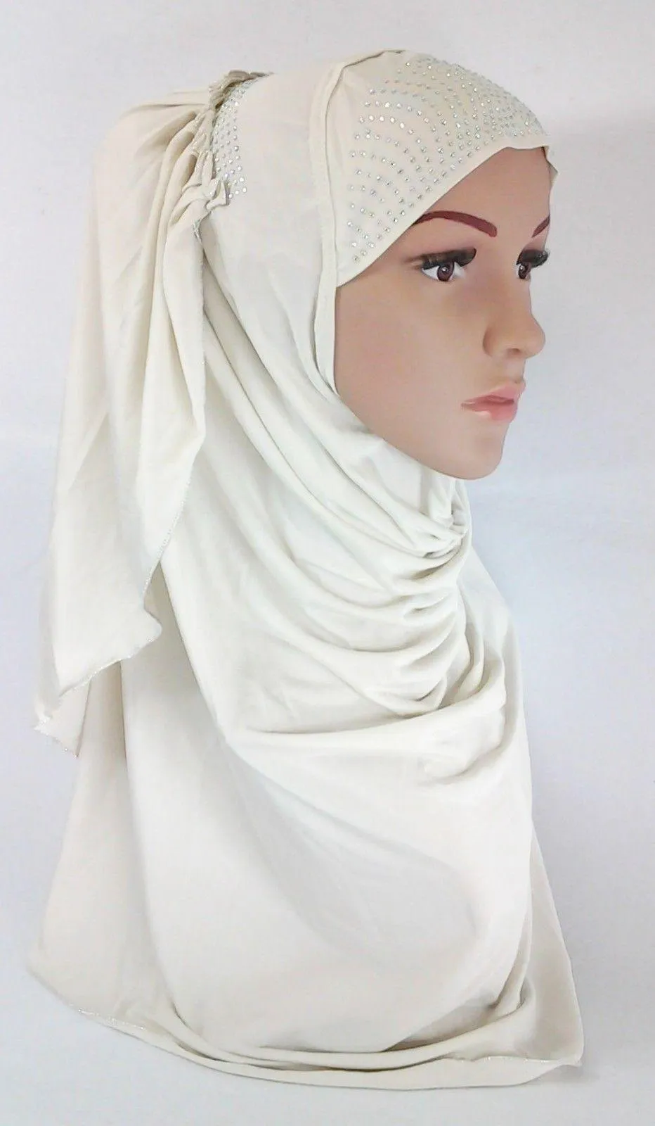 Pull-on Easy Muslim Hijab Fashion Islamic Scarf Viscose Ice Silk MLl061