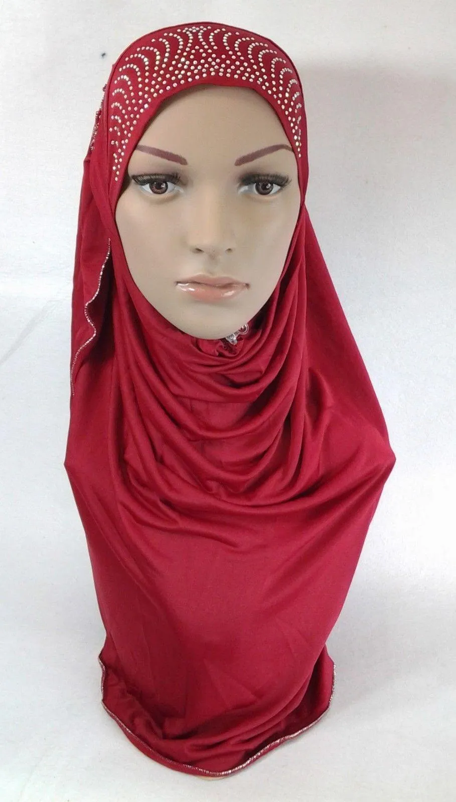 Pull-on Easy Muslim Hijab Fashion Islamic Scarf Viscose Ice Silk MLl061