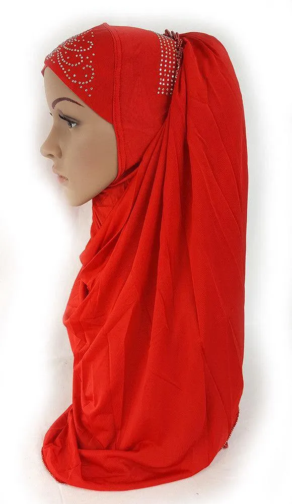 Pull-on Easy Muslim Hijab Fashion Islamic Scarf Viscose Ice Silk MLl061