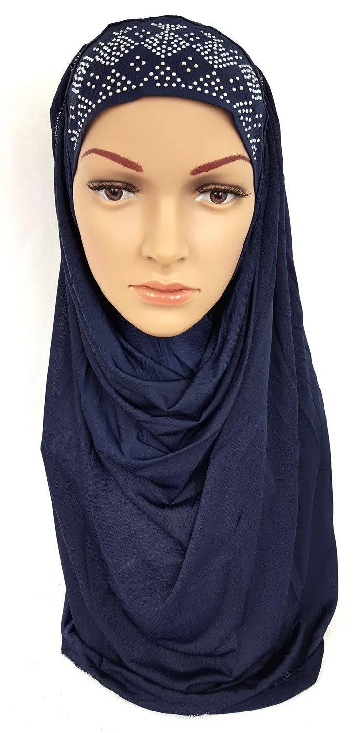 Pull-on Easy Muslim Hijab Fashion Islamic Scarf Viscose Ice Silk MLl061