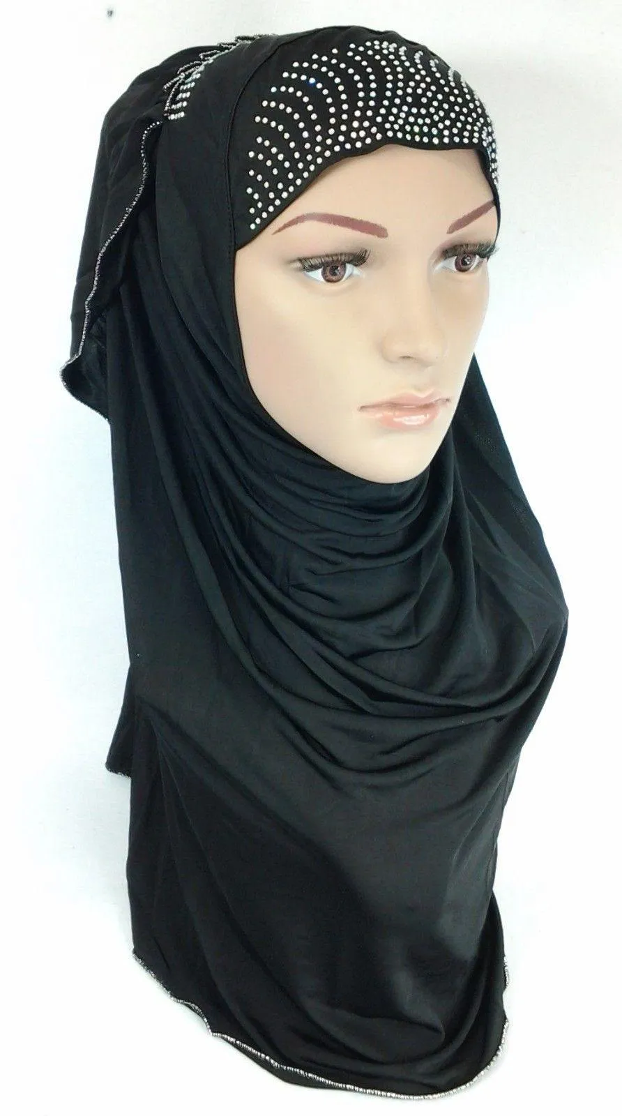 Pull-on Easy Muslim Hijab Fashion Islamic Scarf Viscose Ice Silk MLl061
