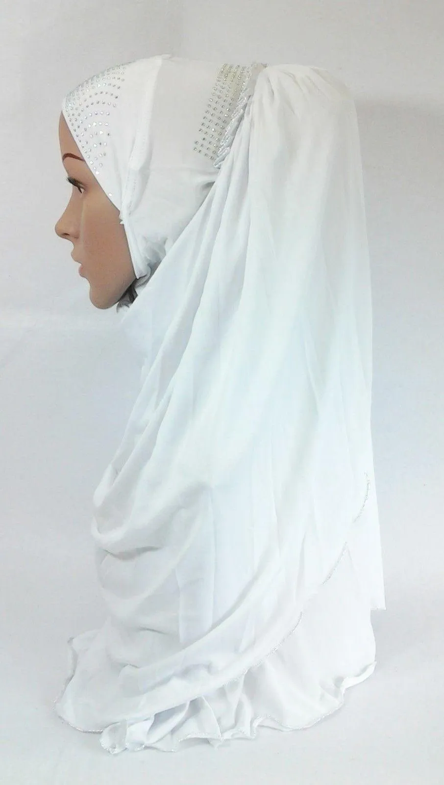 Pull-on Easy Muslim Hijab Fashion Islamic Scarf Viscose Ice Silk MLl061