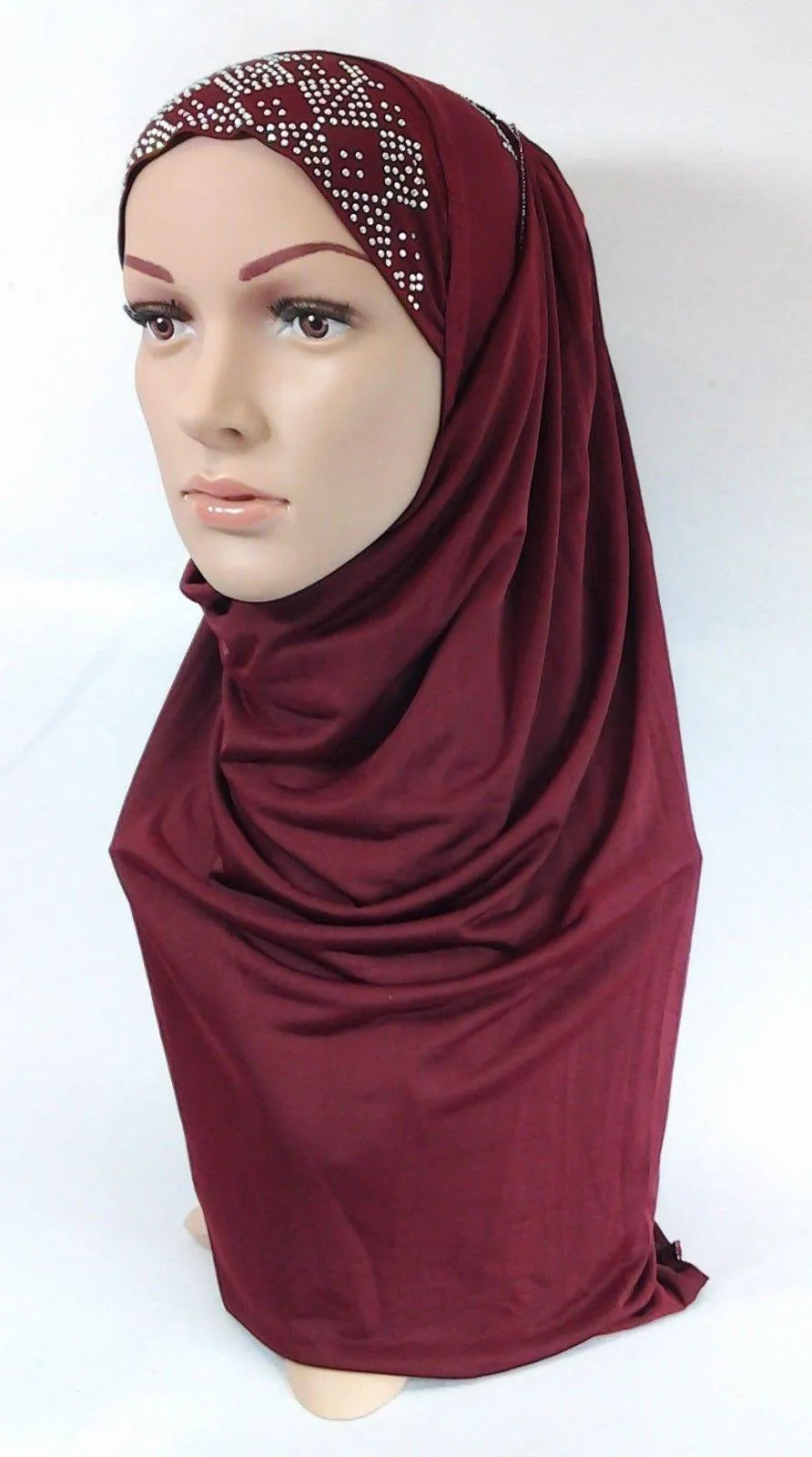 Pull-on Easy Muslim Hijab Fashion Islamic Scarf Viscose Ice Silk MLl061