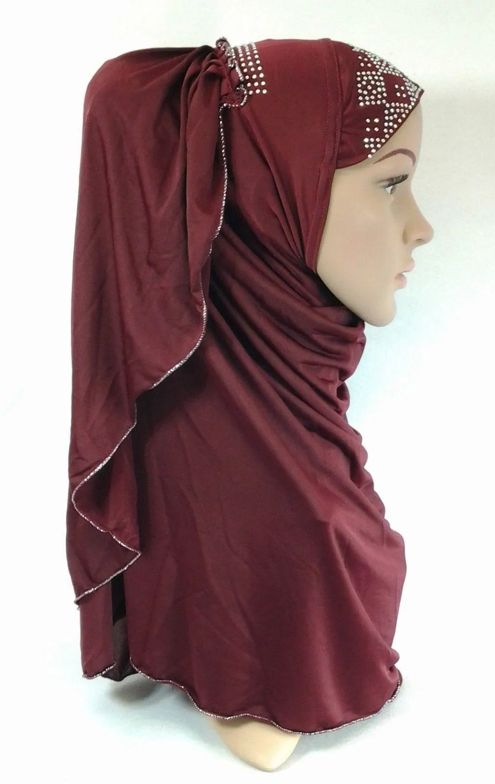 Pull-on Easy Muslim Hijab Fashion Islamic Scarf Viscose Ice Silk MLl061