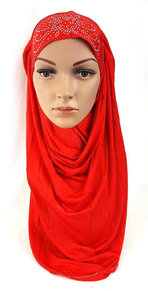 Pull-on Easy Muslim Hijab Fashion Islamic Scarf Viscose Ice Silk MLl061