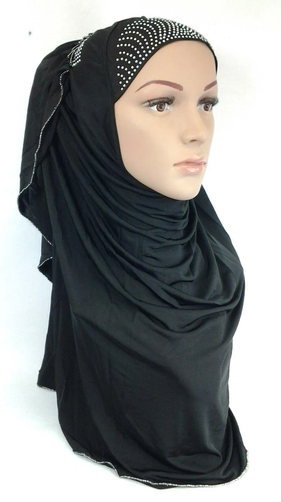 Pull-on Easy Muslim Hijab Fashion Islamic Scarf Viscose Ice Silk MLl061