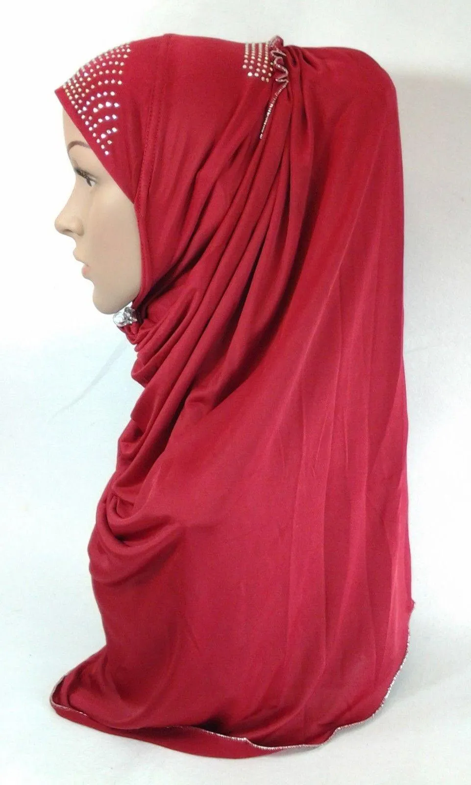 Pull-on Easy Muslim Hijab Fashion Islamic Scarf Viscose Ice Silk MLl061