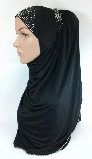 Pull-on Easy Muslim Hijab Fashion Islamic Scarf Viscose Ice Silk MLl061