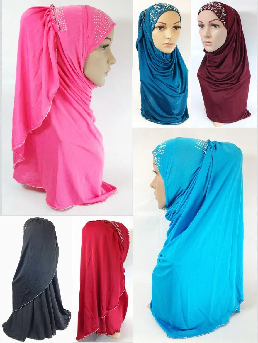 Pull-on Easy Muslim Hijab Fashion Islamic Scarf Viscose Ice Silk MLl061