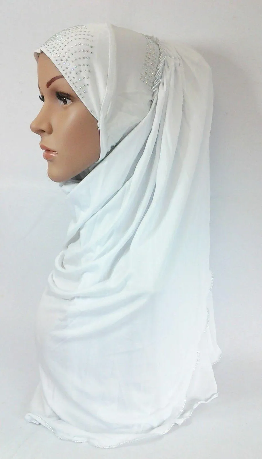 Pull-on Easy Muslim Hijab Fashion Islamic Scarf Viscose Ice Silk MLl061