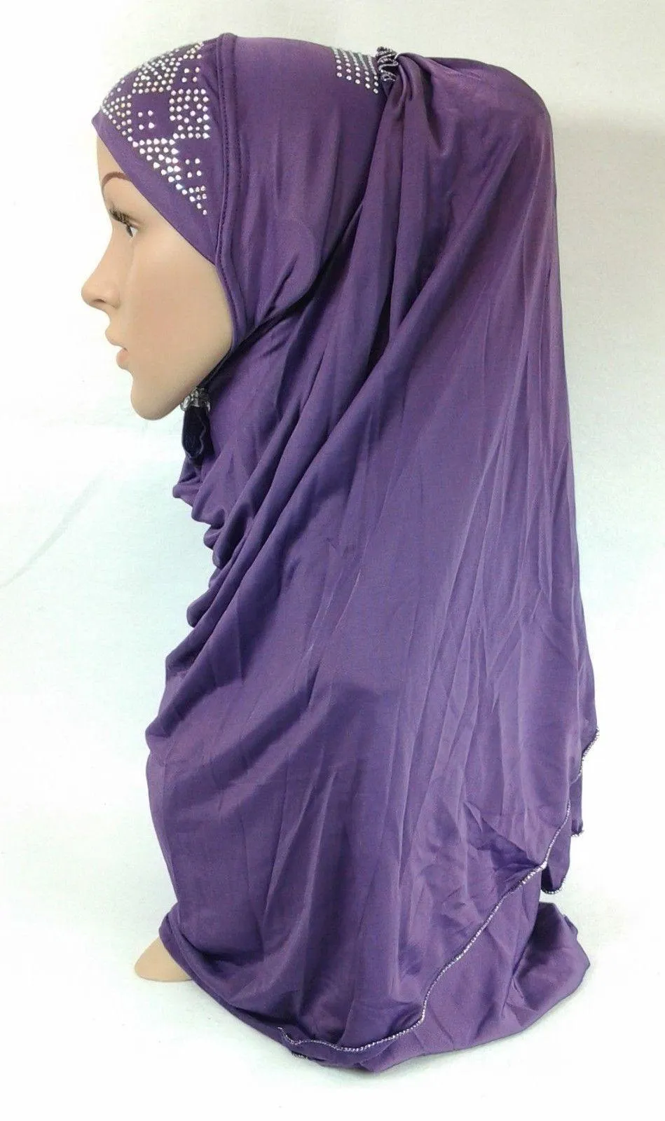 Pull-on Easy Muslim Hijab Fashion Islamic Scarf Viscose Ice Silk MLl061