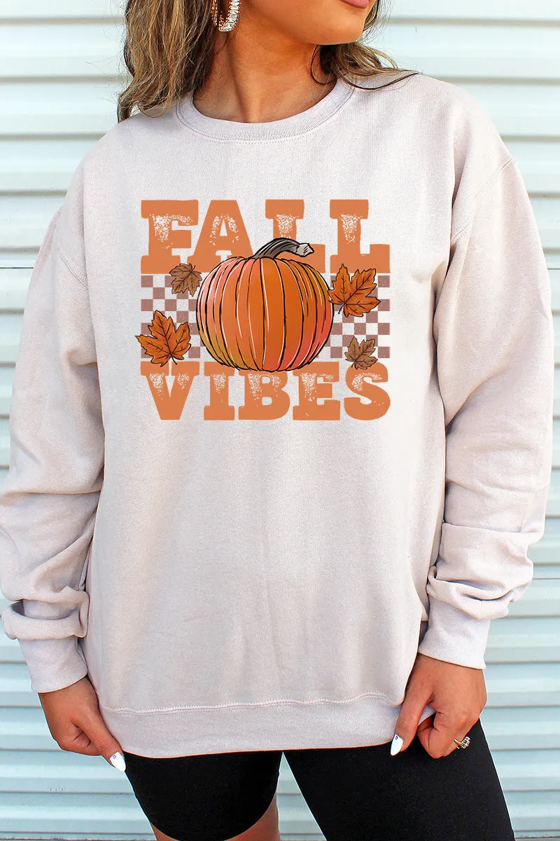 Pumpkin Fall Vibes Heavy-weight Crew Sweatshirt