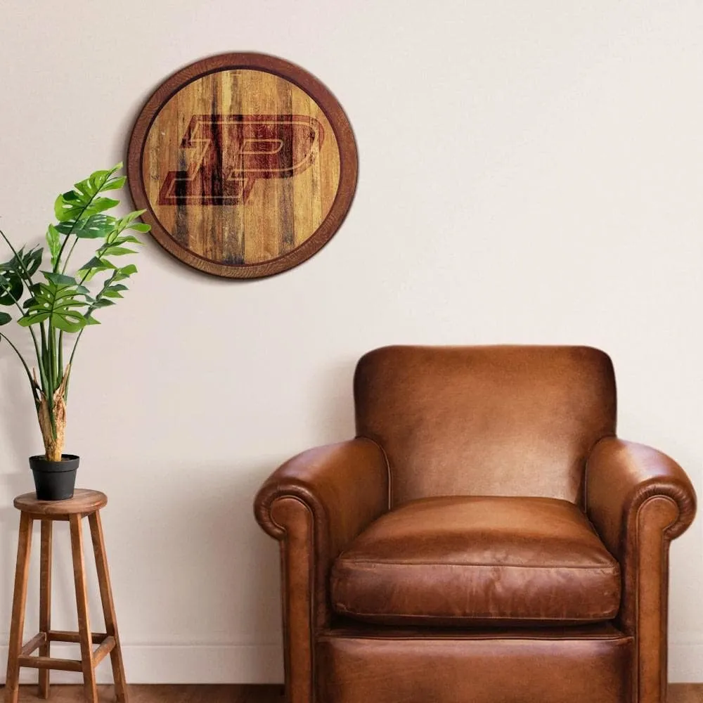Purdue Boilermakers: Branded "Faux" Barrel Top Sign