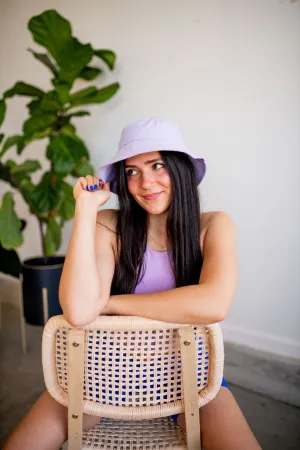 Purple Corded Bucket Hat