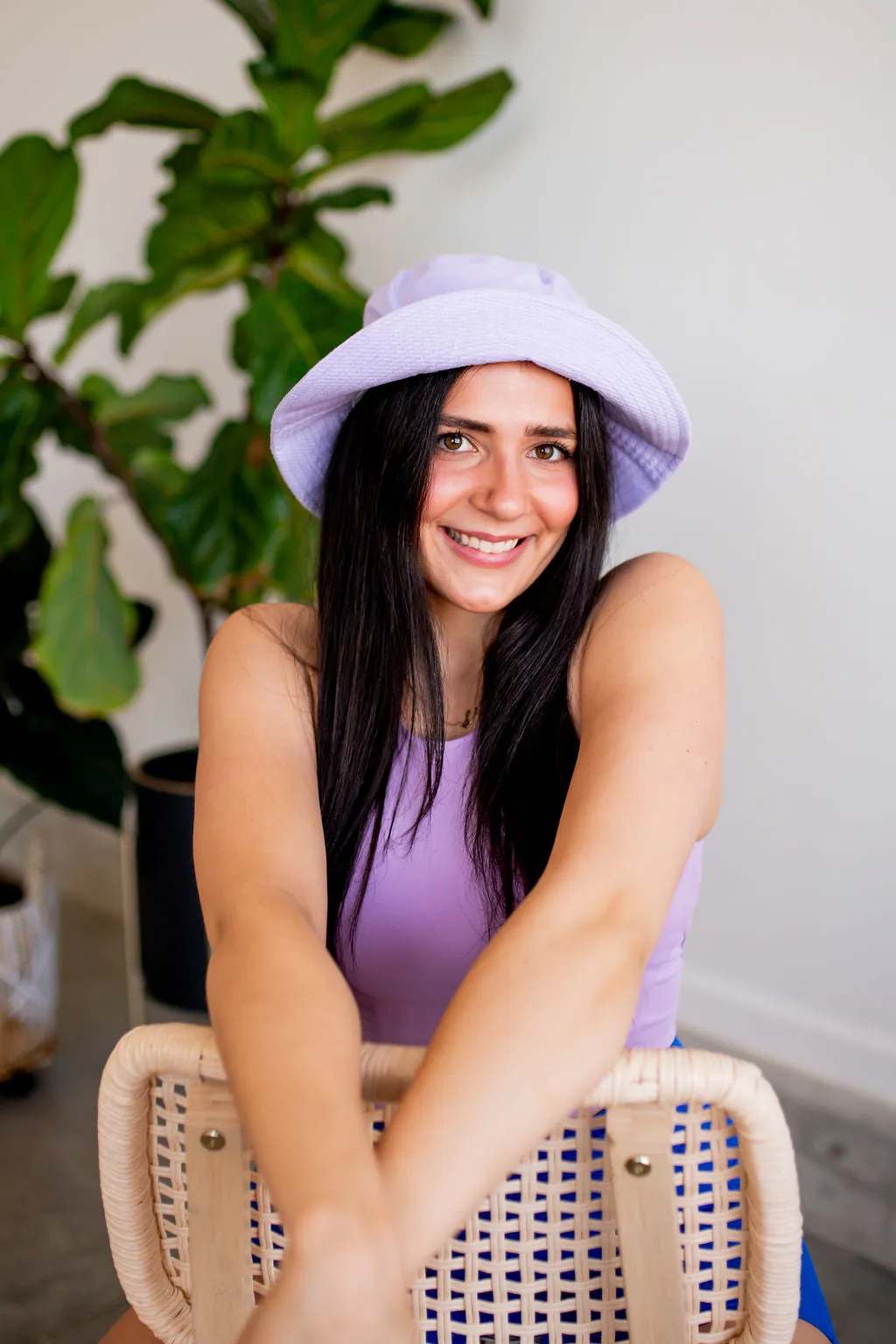Purple Corded Bucket Hat