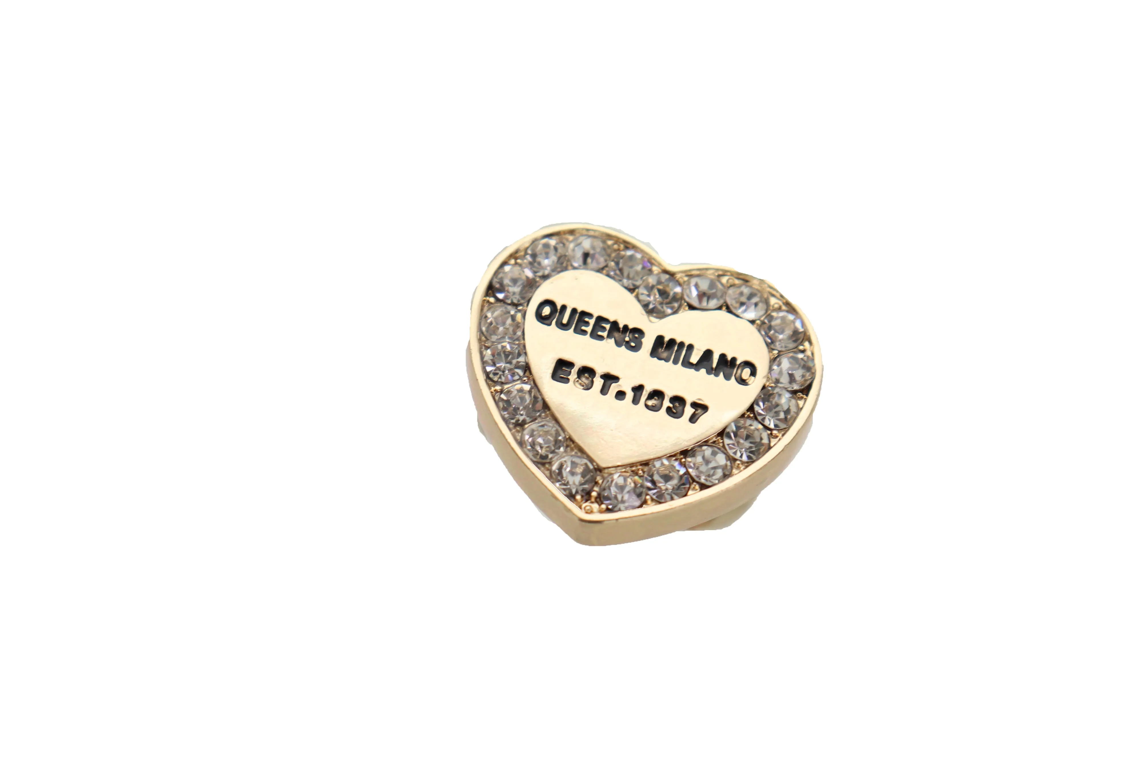 Queens Milano est. 1837 Rhinestone Outlined Gold Heart Ring
