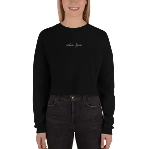 "Cabin Fever- AQUA" Crop Sweatshirt