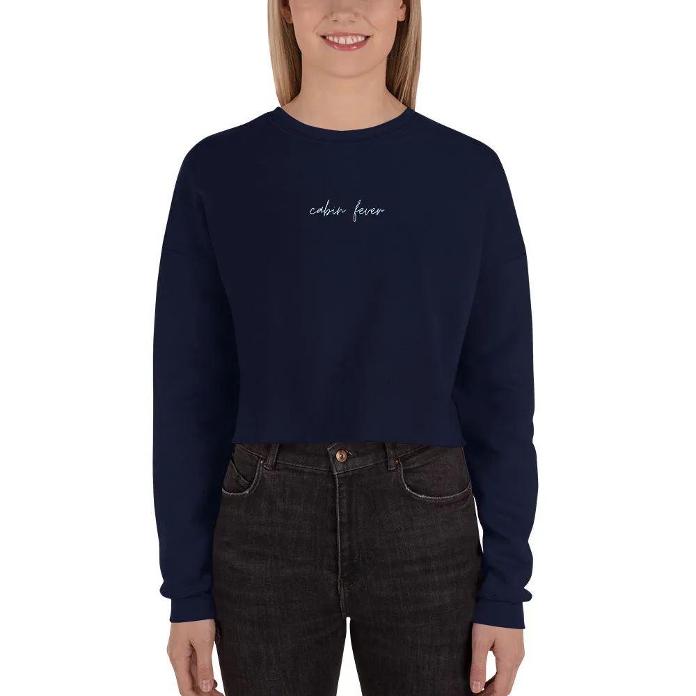 "Cabin Fever- AQUA" Crop Sweatshirt