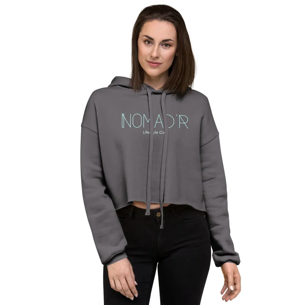 "Nomad'r- AQUA" Crop Hoodie