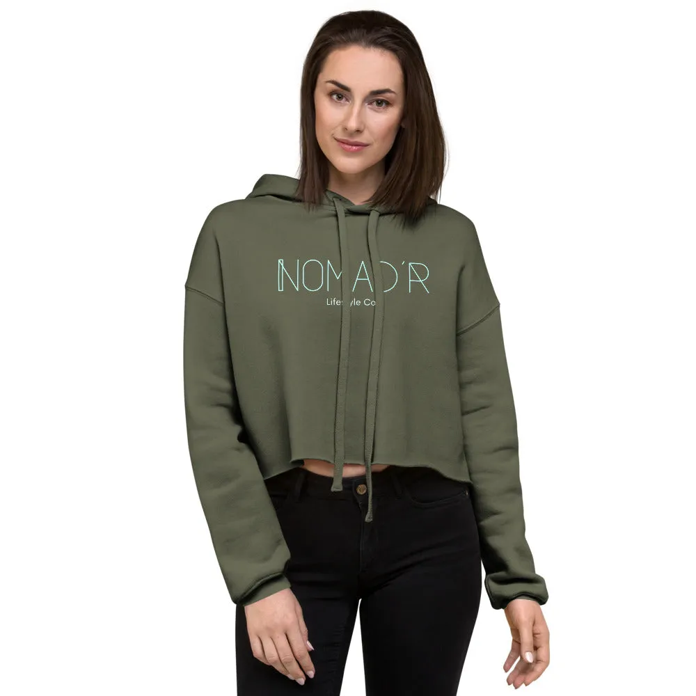 "Nomad'r- AQUA" Crop Hoodie