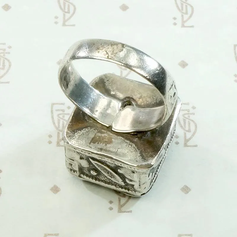 Red & Green Glass Statement Ring in Sterling Silver