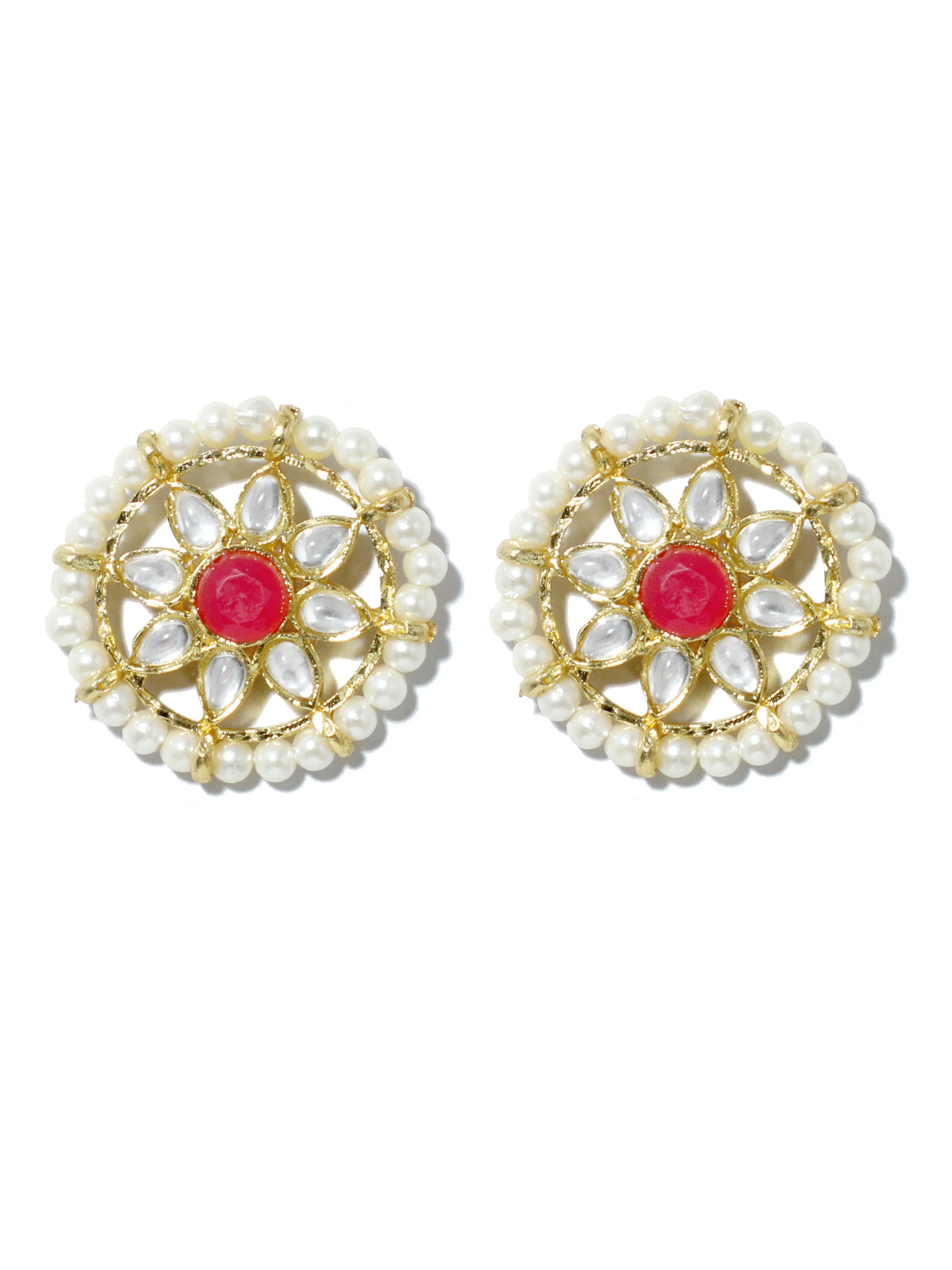 Red Beads Tassels Rani Haar Necklace Set