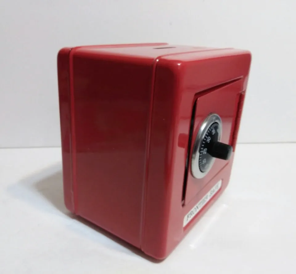 Red Metal Safe Frontier Combination Bank