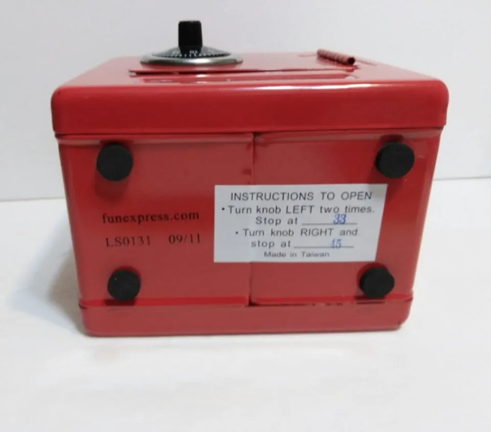 Red Metal Safe Frontier Combination Bank