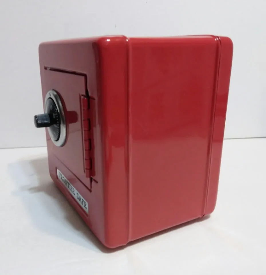 Red Metal Safe Frontier Combination Bank