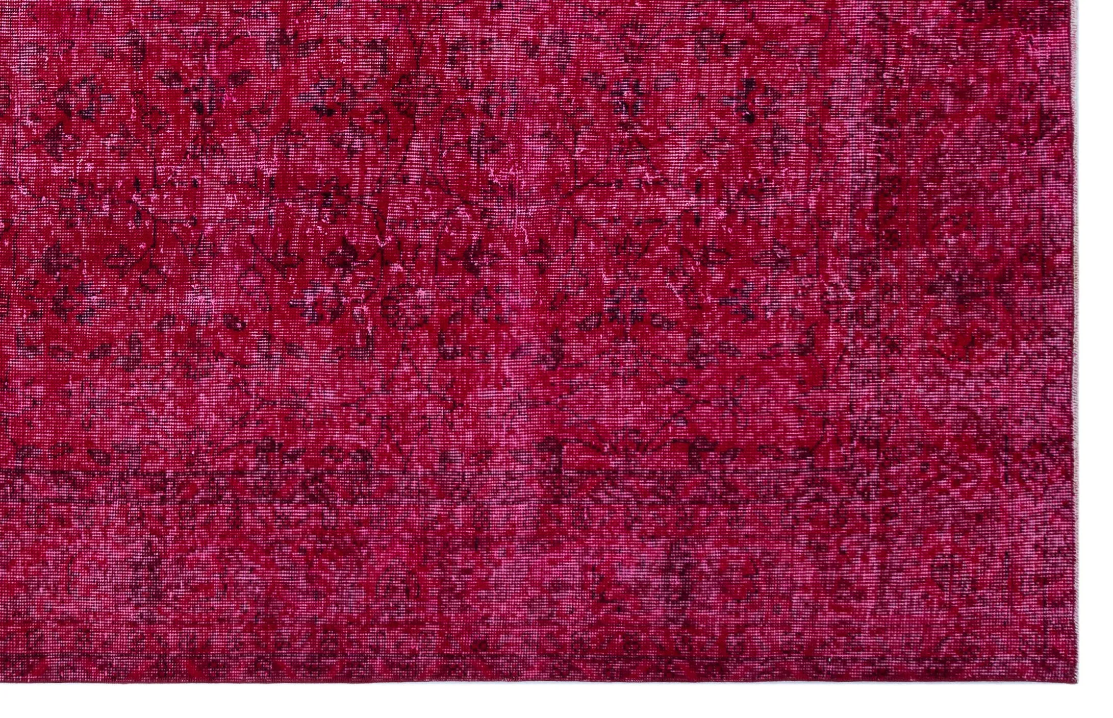 Red Over Dyed | Red Retro Carpet | Plain Rug | Turkish Rug | Vintage Rug | Hand Woven Rug | Wool Rug | Living Room Rug | 6'6'' x 10'2'' ft 197 x 310 cm