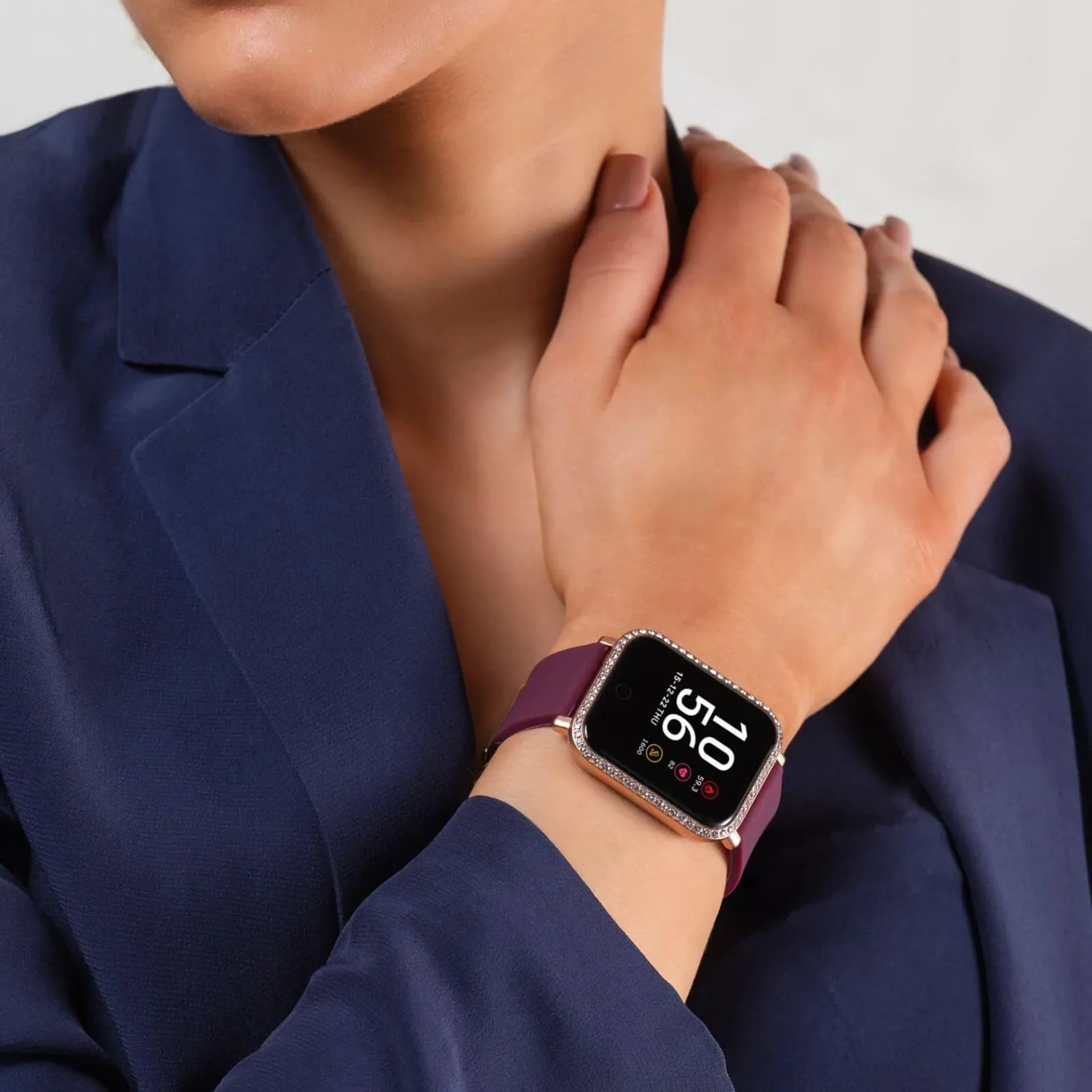 Reflex Active Square Smart Watch - Burgundy Rose Gold