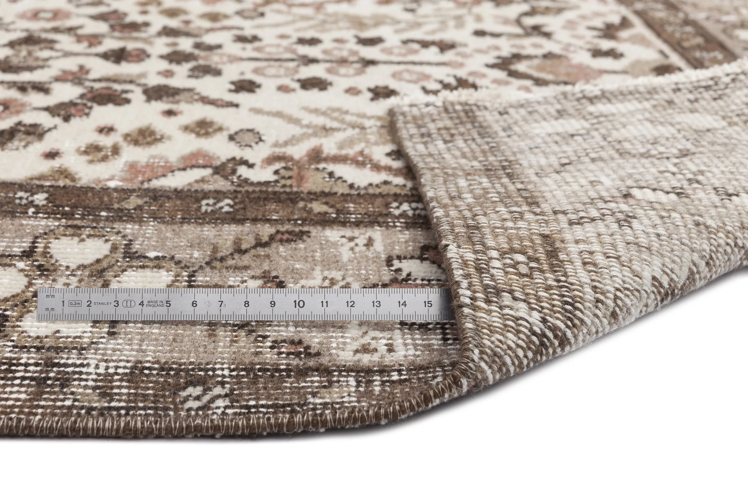 Retro Design Beige Over Dyed Vintage Rug 5'5'' x 8'11'' ft 164 x 273 cm