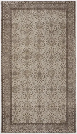 Retro Design Beige Over Dyed Vintage Rug 5'5'' x 9'7'' ft 165 x 293 cm