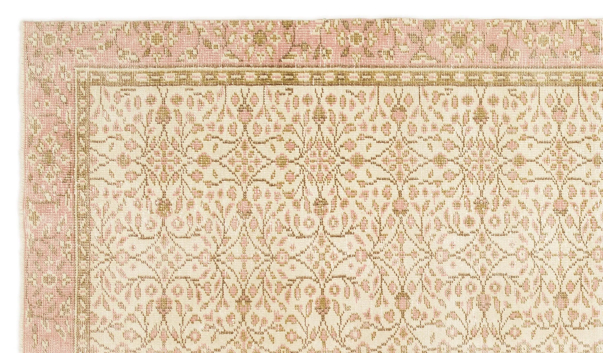 Retro Design Beige Over Dyed Vintage Rug 5'7'' x 9'10'' ft 170 x 300 cm