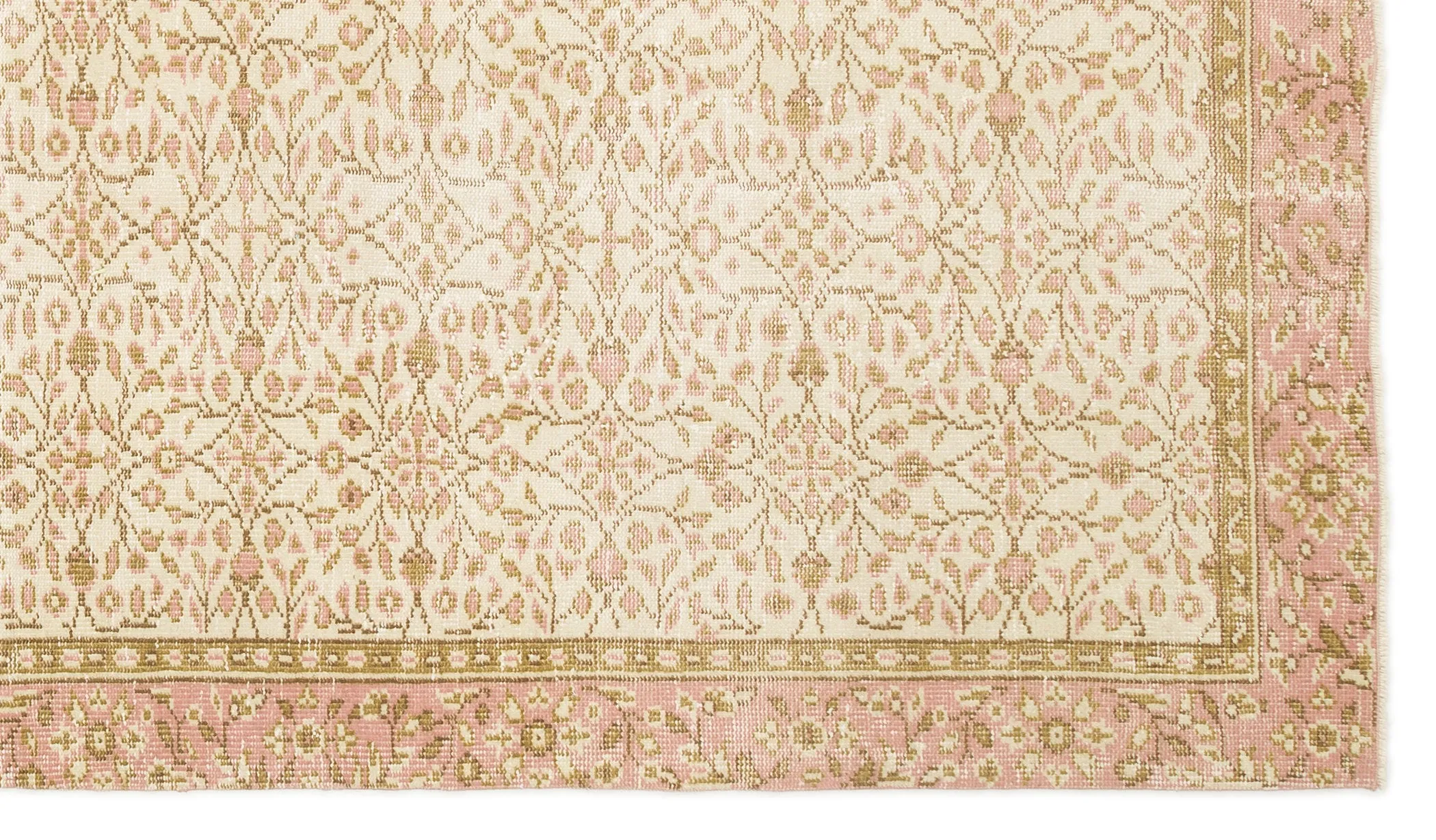 Retro Design Beige Over Dyed Vintage Rug 5'7'' x 9'10'' ft 170 x 300 cm