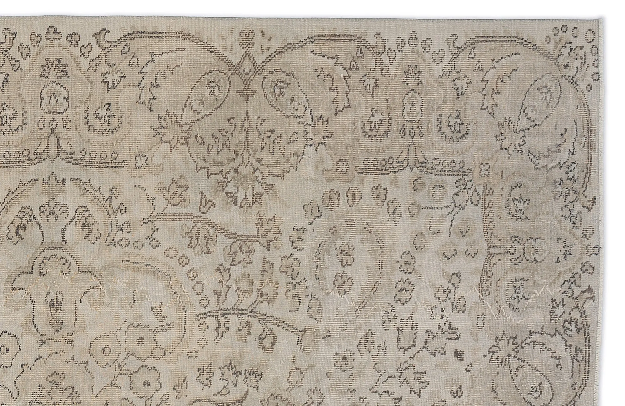 Retro Design Beige Over Dyed Vintage Rug 5'7'' x 9'7'' ft 171 x 292 cm
