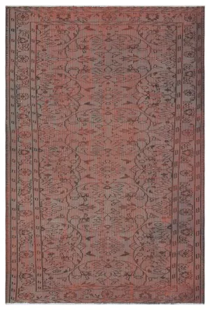 Retro Design Brown Over Dyed Vintage Rug 5'0'' x 7'6'' ft 153 x 228 cm