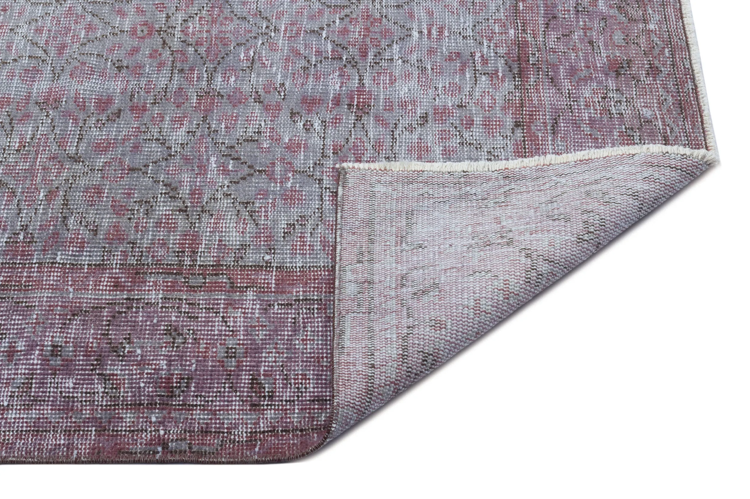 Retro Design Gray Over Dyed Vintage Rug 5'11'' x 9'5'' ft 181 x 288 cm
