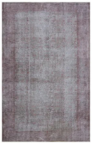 Retro Design Gray Over Dyed Vintage Rug 5'11'' x 9'5'' ft 181 x 288 cm
