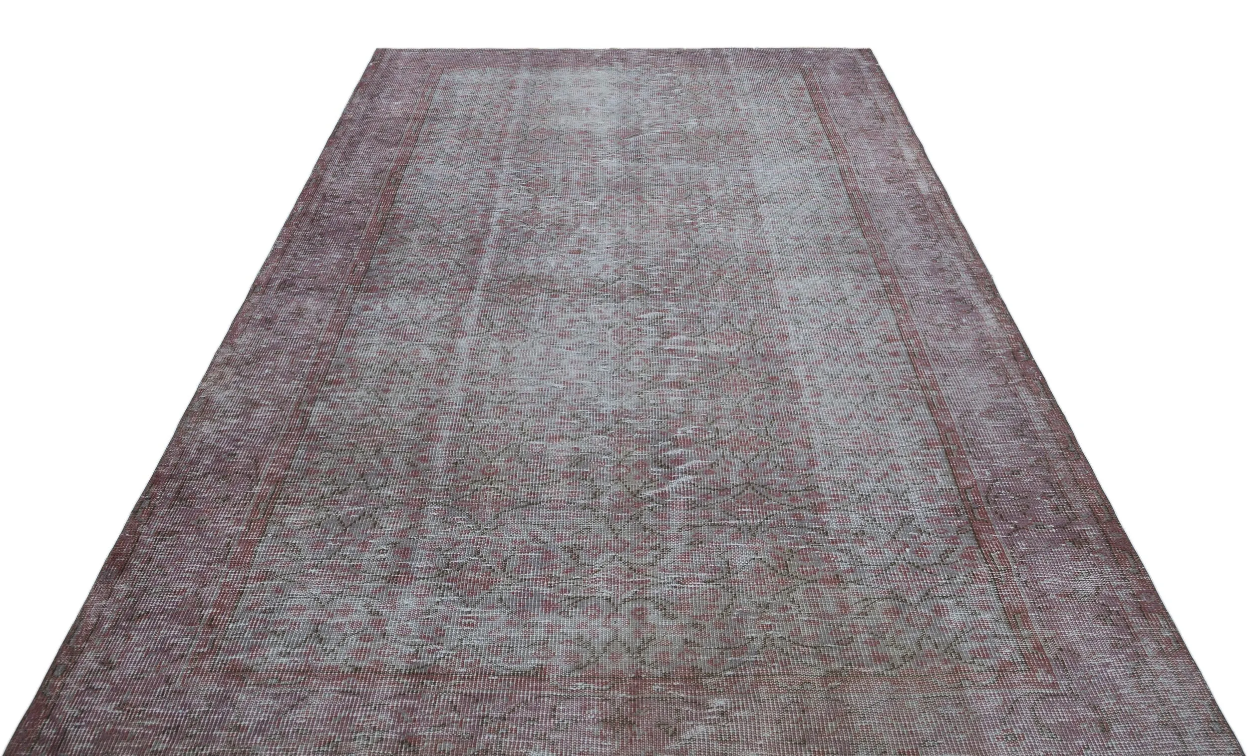 Retro Design Gray Over Dyed Vintage Rug 5'11'' x 9'5'' ft 181 x 288 cm